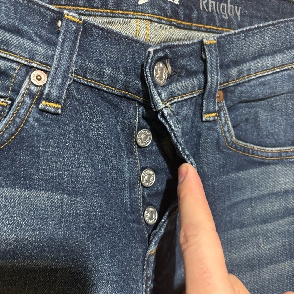 7 For All Mankind Men's Rhigby Skinny Straight Jeans Button Fly 29 X 28 - Picture 5 of 12